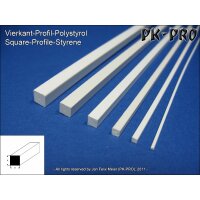 PK-PRO Polystyrol 4Kant Profil 1,0x1,0mm (330mm)