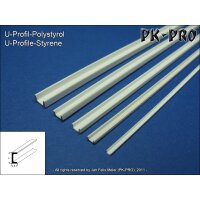 PK-PRO Polystyrol U Profil 2,0x1,0mm (330mm)