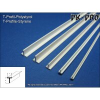 PK-PRO Polystyrol T Profil 2,0x2,0mm (330mm)