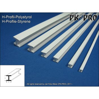 PK-PRO Polystyrol H Profil 4,0x4,0mm (330mm)