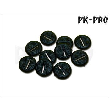 30mm Rund mit Lippe Textured (Magnet Slot + offener Miniature Slot) (10x)