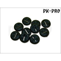 30mm Rund mit Lippe Textured (Magnet Slot + offener Miniature Slot) (10x)