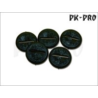 40mm Rund mit Lippe Texturiert (Magnet Slot + offener Miniatur Slot) (5x)