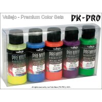 Vallejo-Premium-Fluo-Colors-(Polyurethan)-(5x60mL)