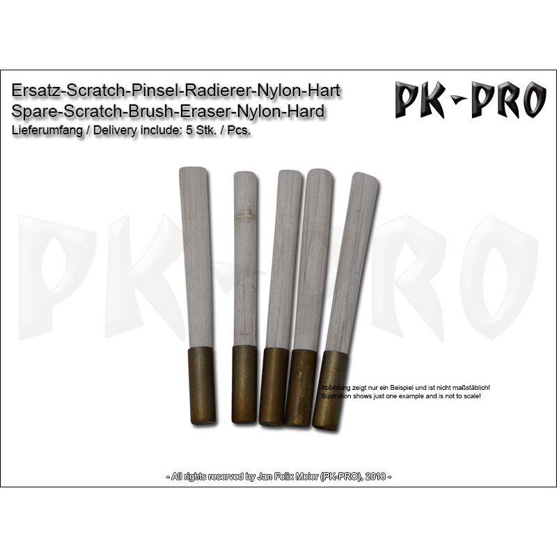 PKSpareScratchBrushEraserNylonHard(4mm)(5x)