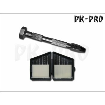 PK-Pin-Vice + HSS-Spiral-Bit-SET-20pcs-(0,3-1,6mm)