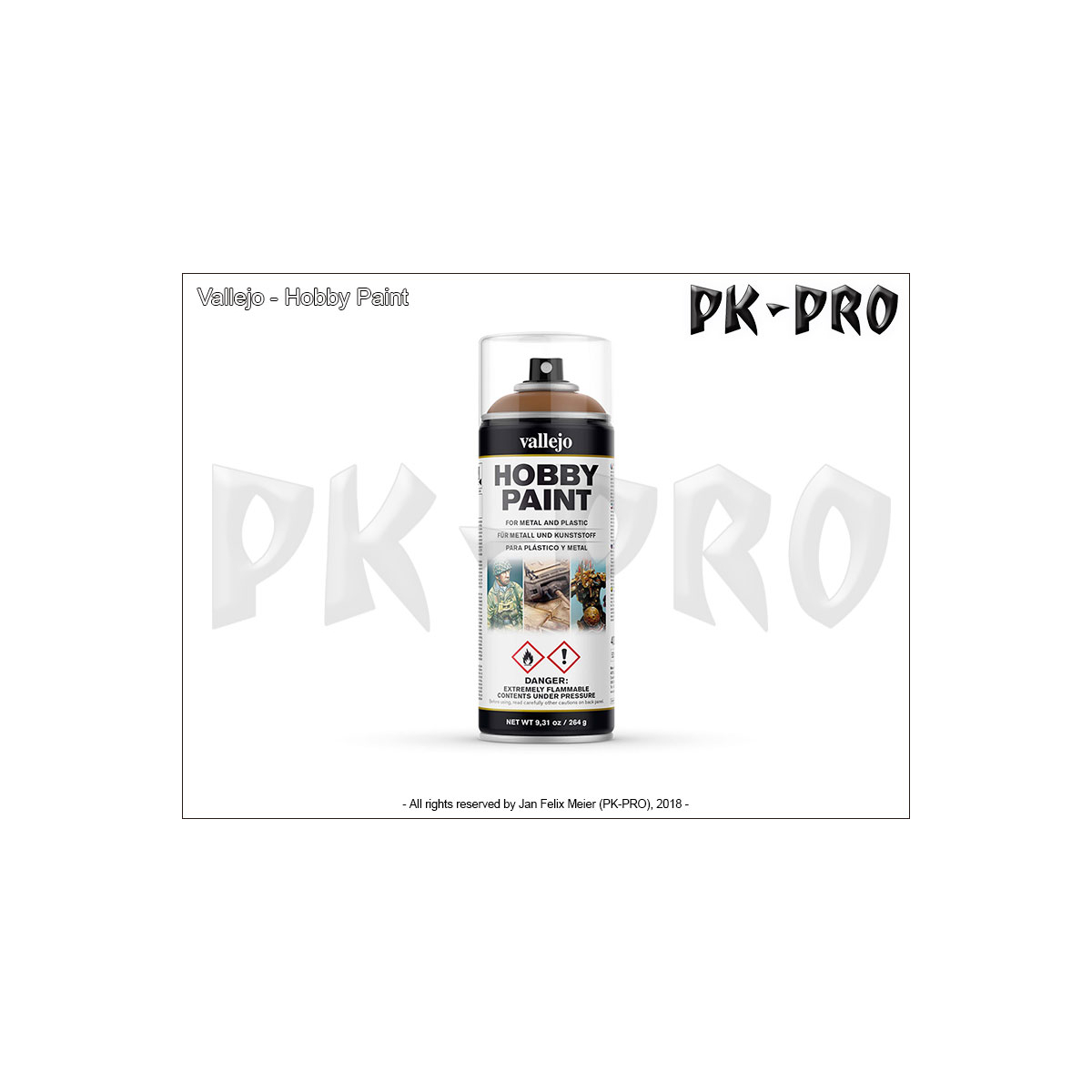 VallejoHobbyPaintSprayLeatherBrown(400mL)