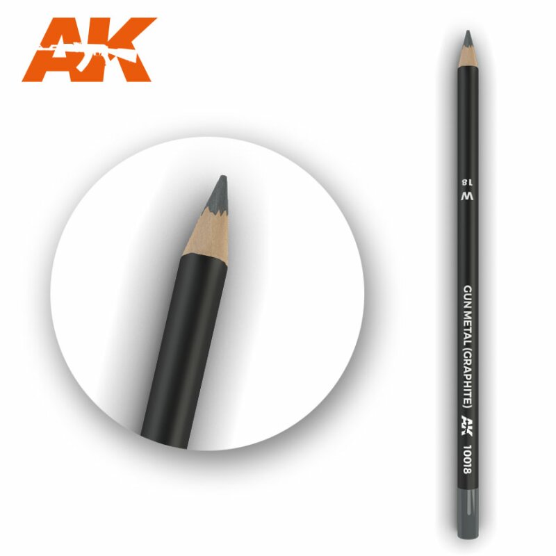 Graphite Gun Metal AK-Interactive Weathering Semi Grease Water Pencil 