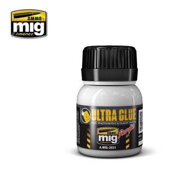 A.MIG-2031 Ultra Glue For Etch, Clear Parts & More (Acrylic Waterbase Glue) (40mL)