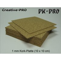 PK-PRO 1mm Korkplatte 10x10cm
