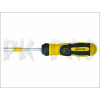 Foldable screwdriver with ratcheting function, 1/4 