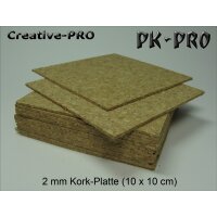 PK-PRO 2mm Korkplatte 10x10cm