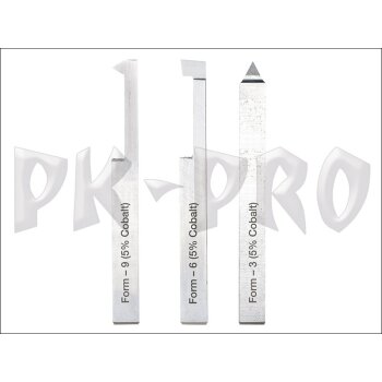 3 piece cutting set (10 x 10 x 80 mm) for thread cutting,  HSS