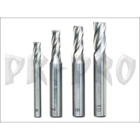 Schaftfräsersatz, 4-tlg., DIN 844, HSS (6 - 7 - 8 - 10 mm)