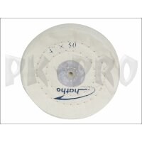 Bleached muslin polishing wheel, soft, Ø 100 x 15 mm for PM 100
