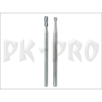 Tungsten carbide millers, 2 pcs., cylindrical and ball shape