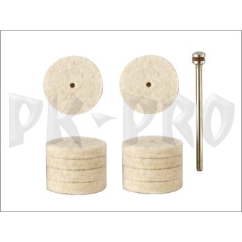 Felt polishing discs, 22 mm diameter, 10 pcs.