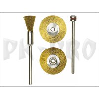 Radbürsten, Messing, 22 mm, 5 Stück + 1 Träger