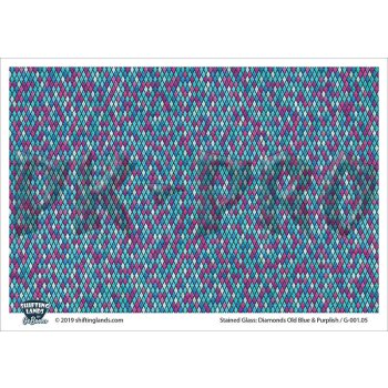 Stained Glass Diamonds - Old Blue & Purplish