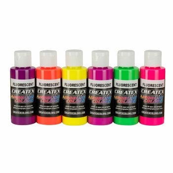 Createx 5802-00 Fluorescent Airbrush Set 6 x 60 ml