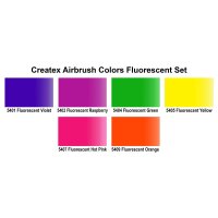 Createx 5802-00 Fluorescent Airbrush Set 6 x 60 ml