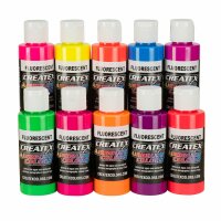 Createx 5817-00 10 Color Fluorescent Airbrush Set 10 x 60 ml