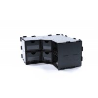 Black Paint Rack: Eckteil mit Schubladen