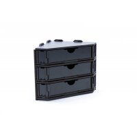 Black Paint Rack: Endstück mit Schubladen