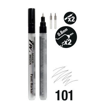 FW Marker Set 101 - 2 leere Marker inkl. Spitzen - Klein, 0.8mm Technisch