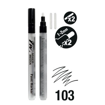 FW Marker Set 103 - 2 leere Marker inkl. Spitzen - Klein, 1-2mm Rund