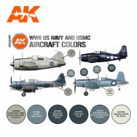 AK-11729-WWII-US-Navy-&-USMC-Aircraft-Colors-SET-(3rd-Generation)-(6x17mL)