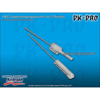 H&S-twin-brush set for cleaning, 2 brushes, for nozzle cleaning-set-[217410]