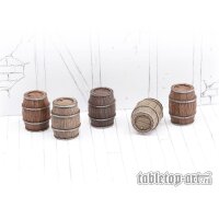Wooden Barrels Set 2 - Medium Barrels (5)
