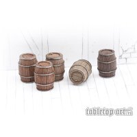 Wooden Barrels Set 2 - Medium Barrels (5)