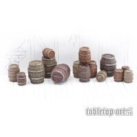Wooden Barrels Set 4 - Mixed Sizes (15)