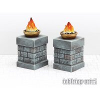 Fire Bowls On Pillars - Set 1 (2)