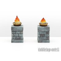 Fire Bowls On Pillars - Set 1 (2)