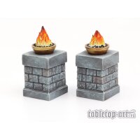 Fire Bowls On Pillars - Set 1 (2)
