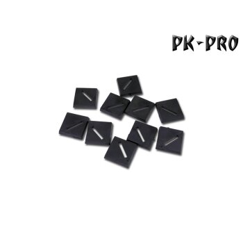20mm x 20mm Bases Quer Geschlitzt (Magnet Slot + offener Miniatur Slot) (10x)