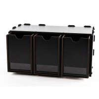 Black Paint Rack: Element with three high drawers