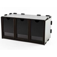 Black Paint Rack: Element with three high drawers