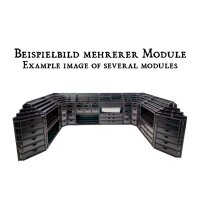 Black Paint Rack: Element with three high drawers