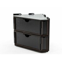 Black Paint Rack: End element with two drawers