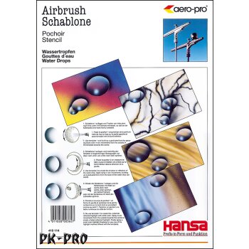 H&S-stencil step by step "water drops", 1 template, approx. A4, solvent resistent, NEW 2013-[410114]