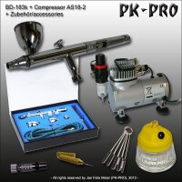 Airbrush BD183K + Kompressor AS18-2 Starter Set
