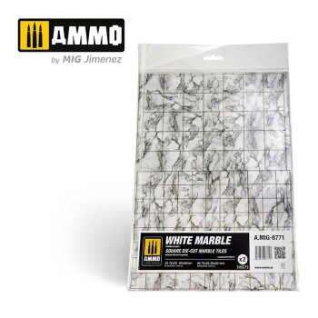 White Marble. Square Die-cut Marble Tiles – 2 pcs.