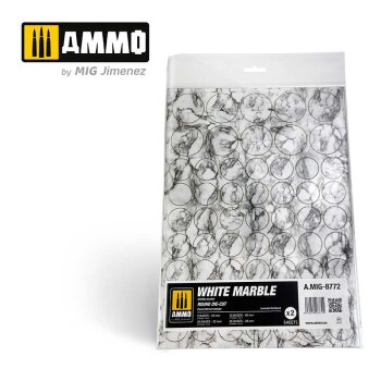 White Marble. Round Die-cut for Bases for Wargames – 2 pcs.