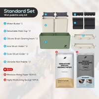 Krydrufi All in One Modular Box-Standard Set Wet Palette Edition,Green Sand