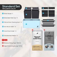 Krydrufi All in One Modular Box-Standard Set Wet Palette Edition,Blue Black