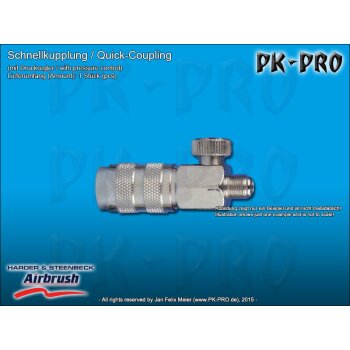 H&S-quick coupling nd 2.7mm, adjustable, with M 5x0,45 male thread, e. g. for BADGER/REVELL-[104723]
